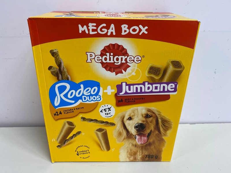 Lot 444  
            Nottingham SR1 - Delivery Only 

                
6 X PEDIGREE RODEO DUOS (CHICKEN & BACON FLAVOUR) + JUMBONE (BEEF & POULTRY FLAVO...