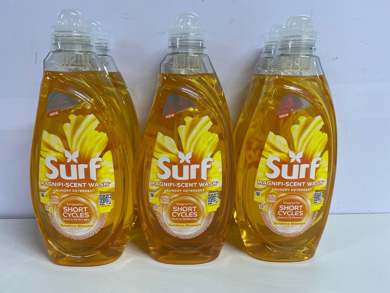 Lot 465  
            Nottingham SR1 - Delivery Only 

                
6 X SURF MAGNIFI-SCENT WASH LAUNDRY DETERGENT - SUNSHINE BLOSSOM SCENTED - 55 WAS...
