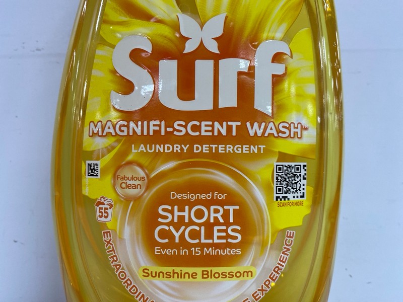 Lot 468  
            Nottingham SR1 - Delivery Only 

                
6 X SURF MAGNIFI-SCENT WASH LAUNDRY DETERGENT - SUNSHINE BLOSSOM SCENTED - 55 WAS...