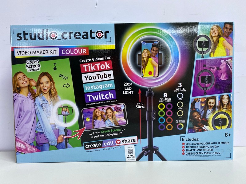 Lot 478  
            Nottingham SR1 - Delivery Only 

                
3 X STUDIO CREATOR VIDEO MAKER KIT - AGES 8+