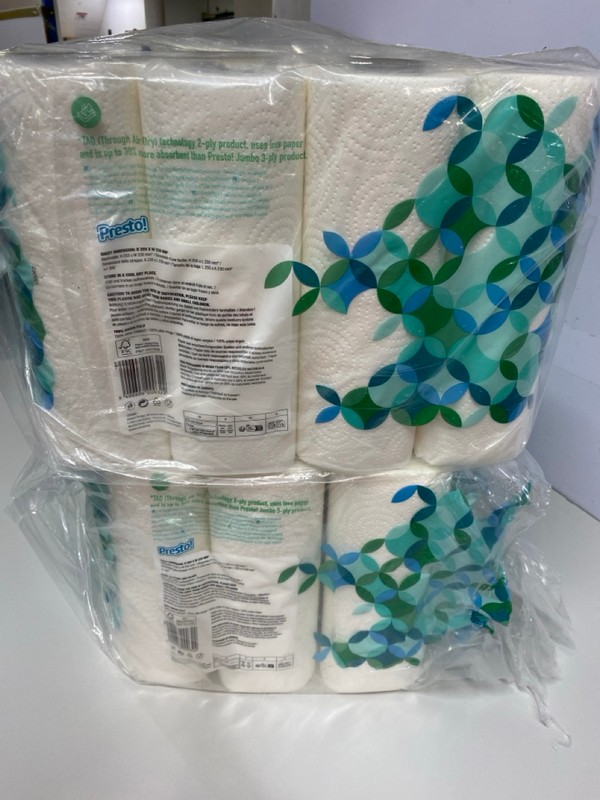 Lot 479  
            Nottingham SR1 - Delivery Only 

                
2 X PRESTO! KITCHEN TOWELS MULTI-PACK - 32 ROLLS PER MULTI-PACK