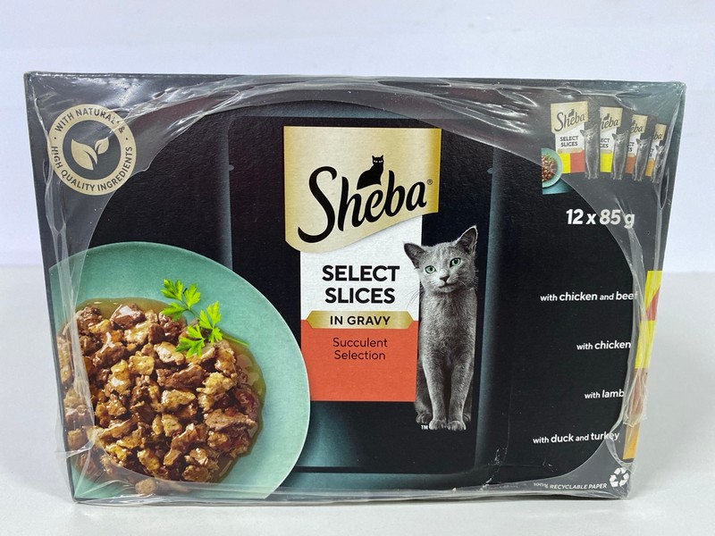 Lot 482  
            Nottingham SR1 - Delivery Only 

                
2 X VARIOUS SHEBA CAT FOOD MULTIPACKS INC. SHEBA SELECT SLICES IN GRAVY - CHICKEN...