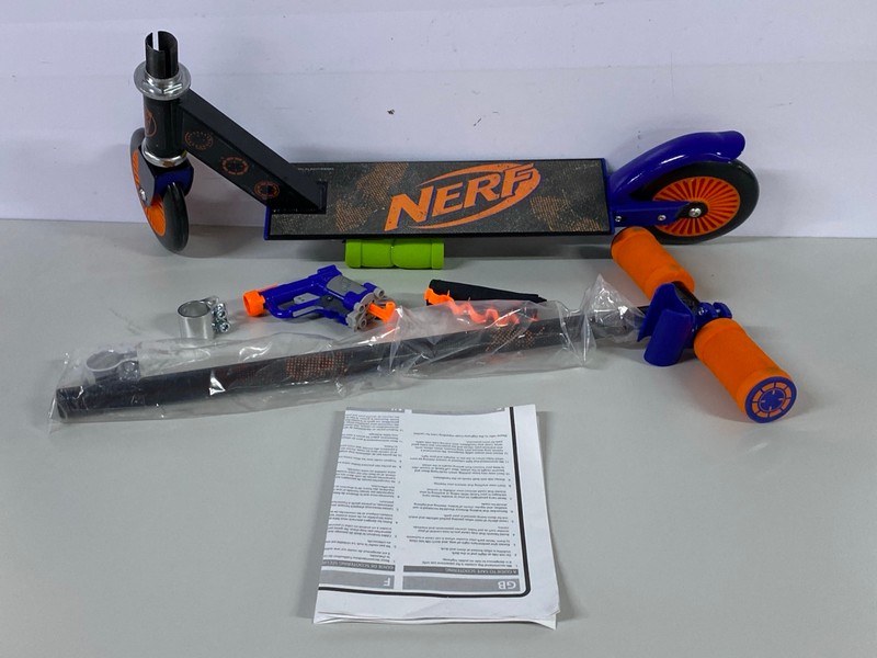 Lot 488  
            Nottingham SR1 - Delivery Only 

                
NERF IN-LINE SCOOTER WITH MINI BLASTER - AGES 5+