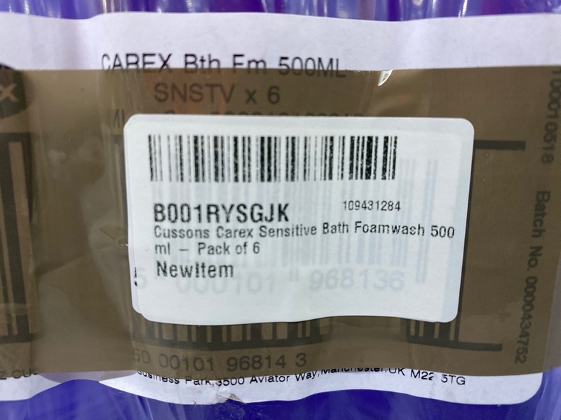 Lot 490  
            Nottingham SR1 - Delivery Only 

                
4 X MULTI-PACKS OF CUSSONS CAREX SENSITIVE BATH SOAK - 500ML - 6 BOTTLES PER MULT...