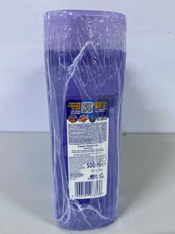 Lot 492  
            Nottingham SR1 - Delivery Only 

                
4 X MULTI-PACKS OF CUSSONS CAREX SENSITIVE BATH SOAK - 500ML - 6 BOTTLES PER MULT...