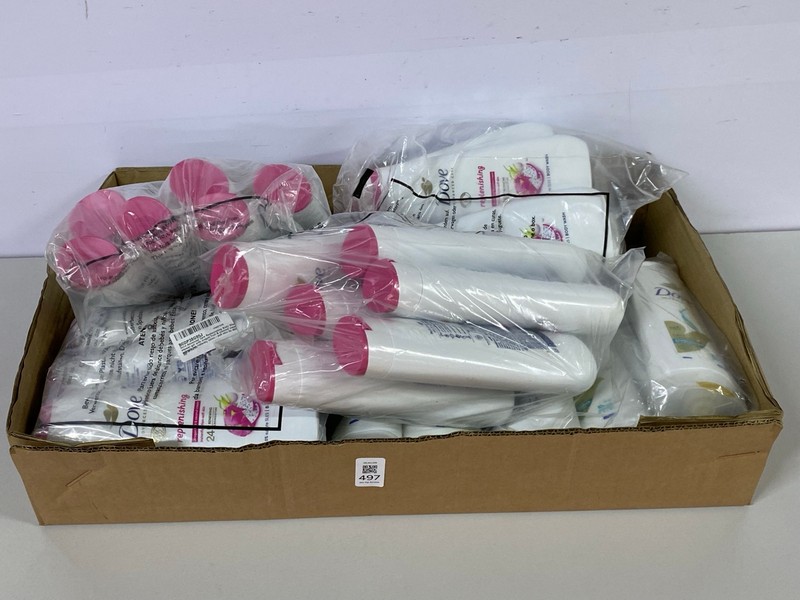 Lot 497  
            Nottingham SR1 - Delivery Only 

                
BOX OF VARIOUS DOVE PRODUCTS INC. DOVE ULTRA CARE BIO RESTORE DAILY MOISTURISER