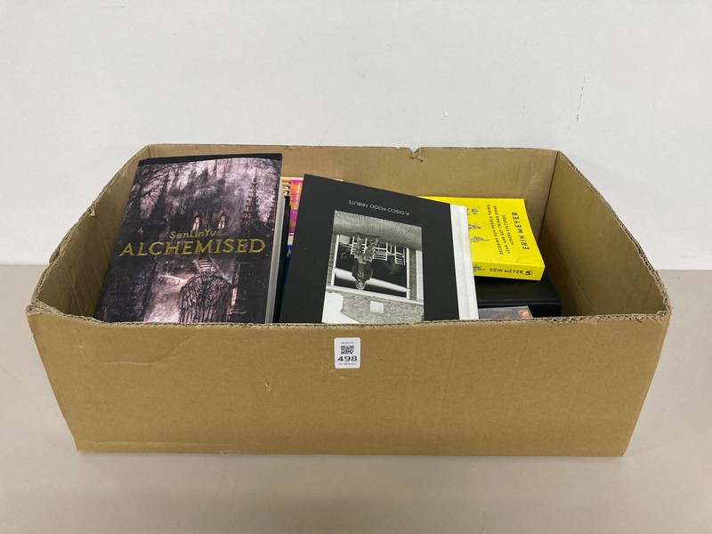 Lot 498  
            Nottingham SR1 - Delivery Only 

                
BOX OF VARIOUS BOOKS INC. APHEX TVVIN - A DISCO POGO TRIBUTE