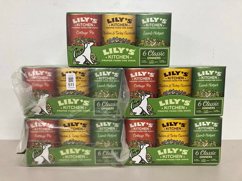 Lot 511  
            Nottingham SR1 - Delivery Only 

                
QTY OF VARIOUS PET FOOD ITEMS INC. LILY'S KITCHEN 6 CLASSIC DINNERS MULTIPACK - B...
