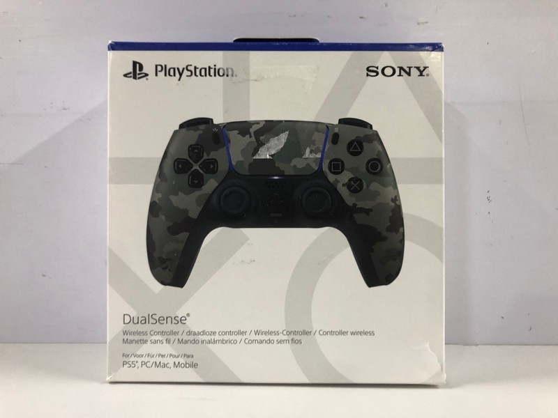 Lot 51  
            Nottingham SR1 - Delivery Only 

                
PLAYSTATION 5 DUAL SENSE WIRELESS CONTROLLER - GREY CAMO - ORIGINAL RRP - £74.99