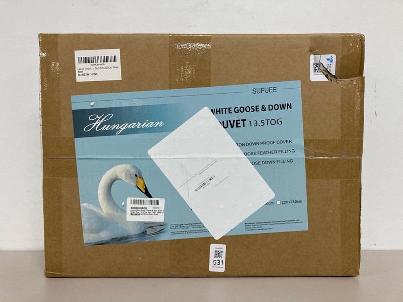 Lot 531  
            Nottingham SR1 - Delivery Only 

                
KINGARIAN WHITE GOOSE & DOWN DUVET