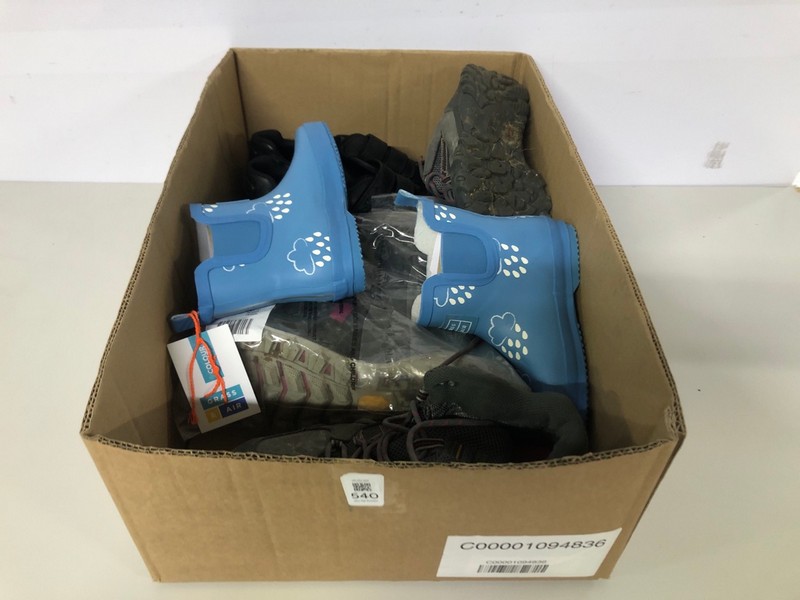Lot 540  
            Nottingham SR1 - Delivery Only 

                
BOX OF VARIOUS SHOES - MULTIPLE SIZES - MULTIPLE COLOURWAYS