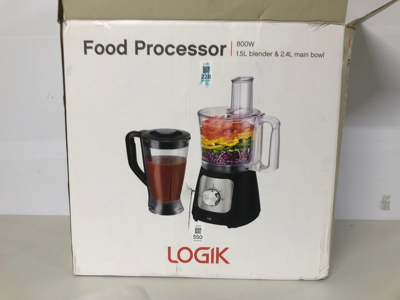 Lot 550  
            Nottingham SR1 - Delivery Only 

                
LOGIK FOOD PROCESSOR - MODEL - L500FP21 - ORIGINAL RRP - £49.99
