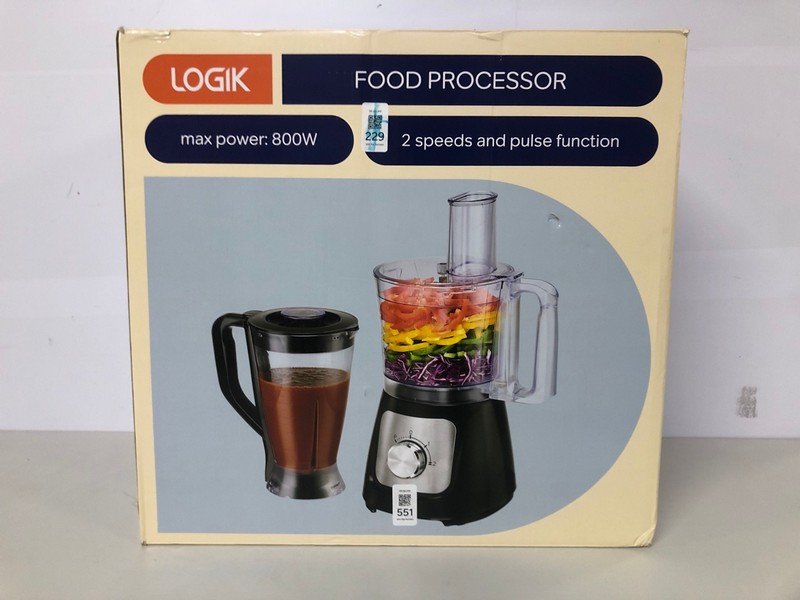 Lot 551  
            Nottingham SR1 - Delivery Only 

                
LOGIK FOOD PROCESSOR - MODEL - L500FP21 - ORIGINAL RRP - £49.99