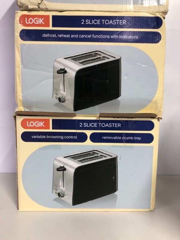 Lot 555  
            Nottingham SR1 - Delivery Only 

                
5 X VARIOUS LOGIK TOASTERS INC. 2-SLICE BLUE TOASTER