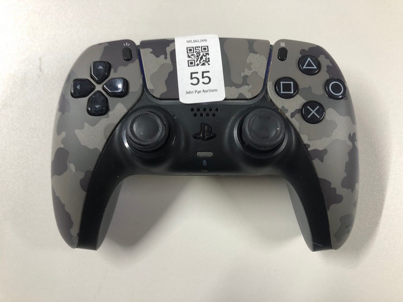 Lot 55  
            Nottingham SR1 - Delivery Only 

                
PLAYSTATION 5 DUAL SENSE WIRELESS CONTROLLER - GREY CAMO - ORIGINAL RRP - £74.99
