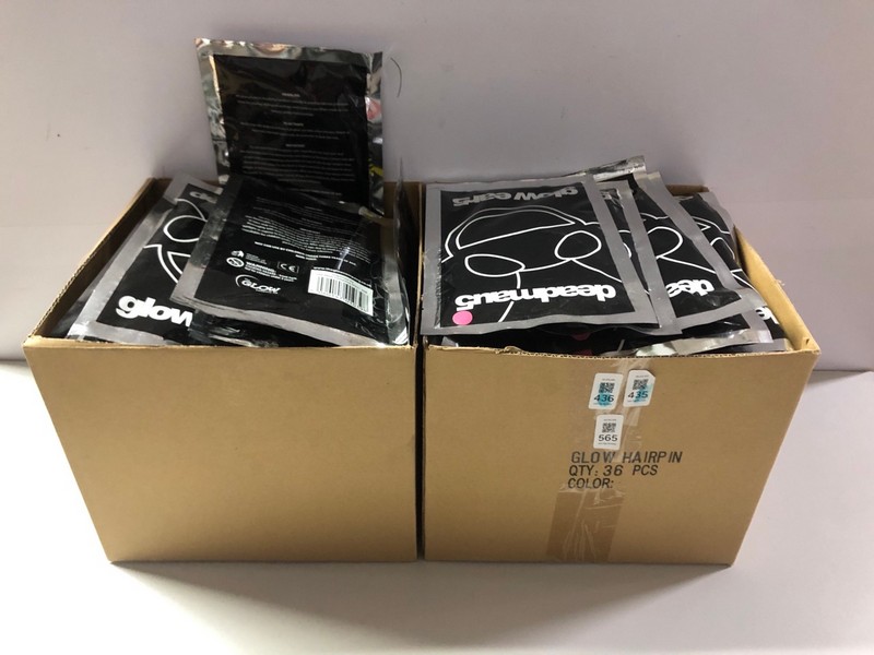 Lot 565  
            Nottingham SR1 - Delivery Only 

                
2 X BOXES OF DEADMAU5 GLOWWEAR 5