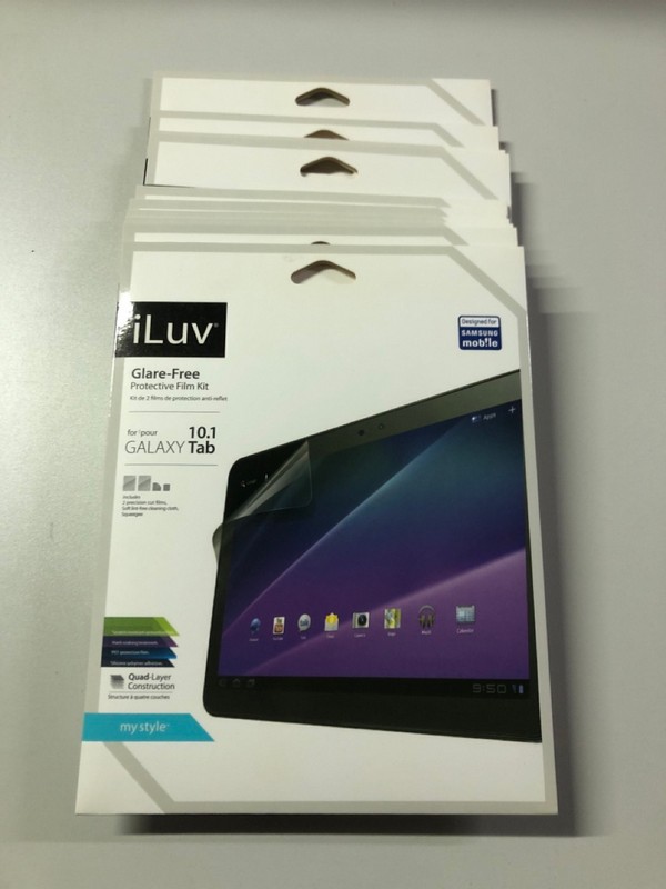 Lot 571  
            Nottingham SR1 - Delivery Only 

                
6 X PACKS OF 10 ILUV GLARE-FREE PROTECTIVE FILM KIT FOR SAMSUNG GALAXY TAB 10.1