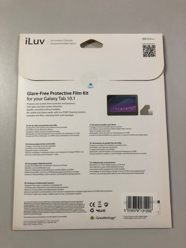Lot 571  
            Nottingham SR1 - Delivery Only 

                
6 X PACKS OF 10 ILUV GLARE-FREE PROTECTIVE FILM KIT FOR SAMSUNG GALAXY TAB 10.1