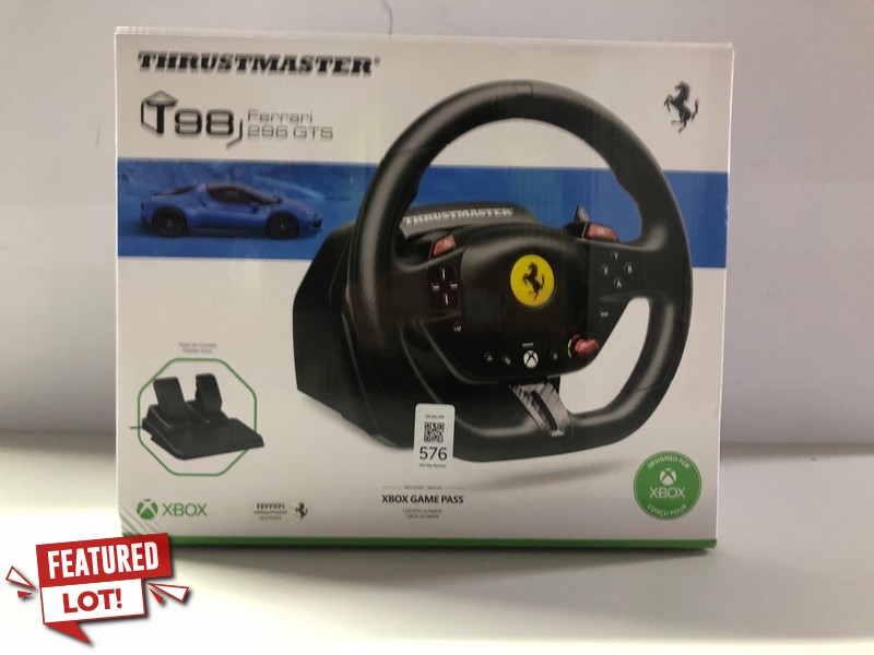 Lot 576  
            Nottingham SR1 - Delivery Only 

                
THRUSTMASTER T98 FERRARI 296 GTS RACING WHEEL (XBOX) - ORIGINAL RRP.£89