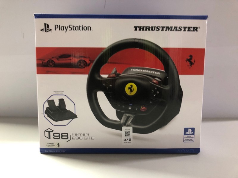 Lot 578  
            Nottingham SR1 - Delivery Only 

                
THRUSTMASTER T98 FERRARI 296 GTS RACING WHEEL (PLAYSTATION) - ORIGINAL RRP.£89