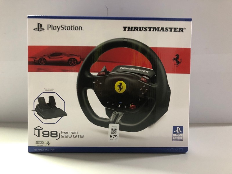 Lot 579  
            Nottingham SR1 - Delivery Only 

                
THRUSTMASTER T98 FERRARI 296 GTS RACING WHEEL (PLAYSTATION) - ORIGINAL RRP.£89
