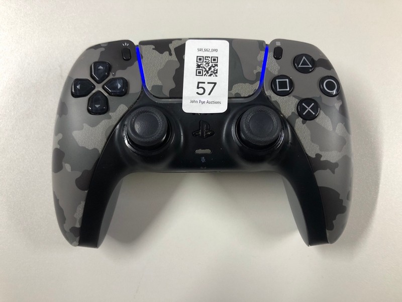 Lot 57  
            Nottingham SR1 - Delivery Only 

                
PLAYSTATION 5 DUAL SENSE WIRELESS CONTROLLER - GREY CAMO - ORIGINAL RRP - £74.99
