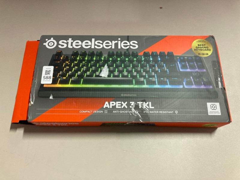 Lot 588  
            Nottingham SR1 - Delivery Only 

                
STEELSERIES APEX 3 TKL KEYBOARD - ORIGINAL RRP.£49