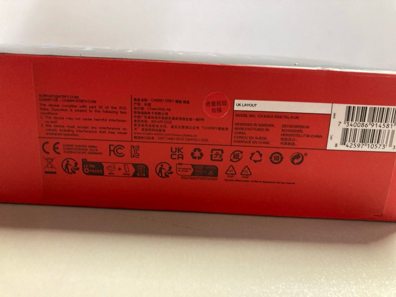 Lot 591  
            Nottingham SR1 - Delivery Only 

                
CHERRY XTRFY K4V2 TKL MECHANICAL GAMING KEYBOARD