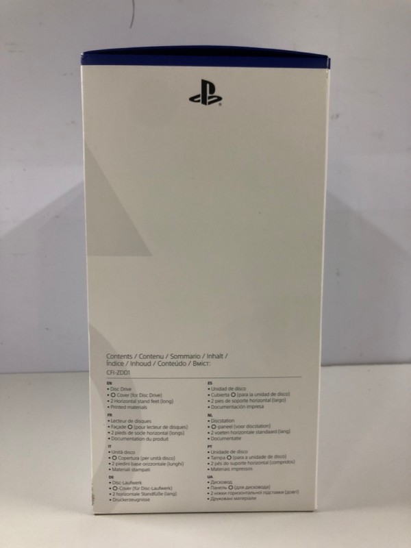 Lot 5  
            Nottingham SR1 - Delivery Only 

                
PLAYSTATION 5 DISK DRIVE - MODEL - CFI-ZDD1 - WHITE - ORIGINAL RRP - £69.99