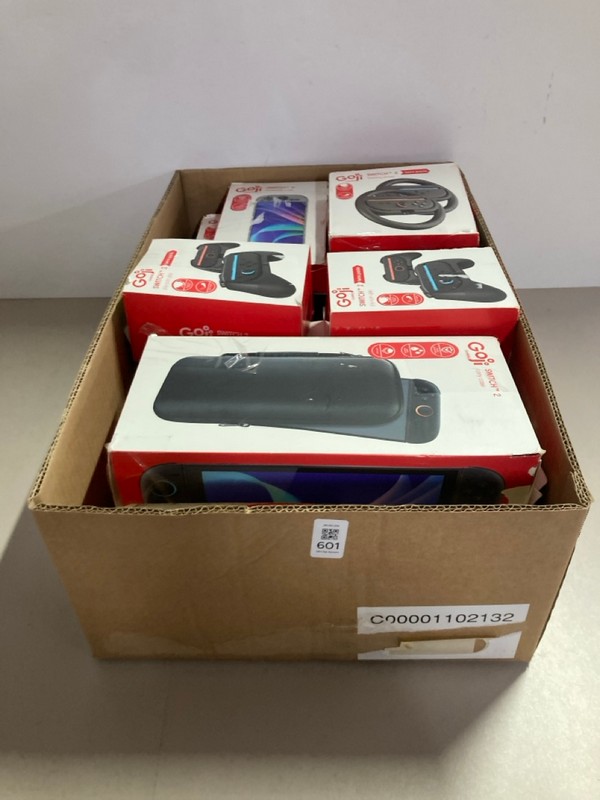 Lot 601  
            Nottingham SR1 - Delivery Only 

                
BOX OF GOJI PRODUCTS INC. SWITCH 2 CARRY CASE