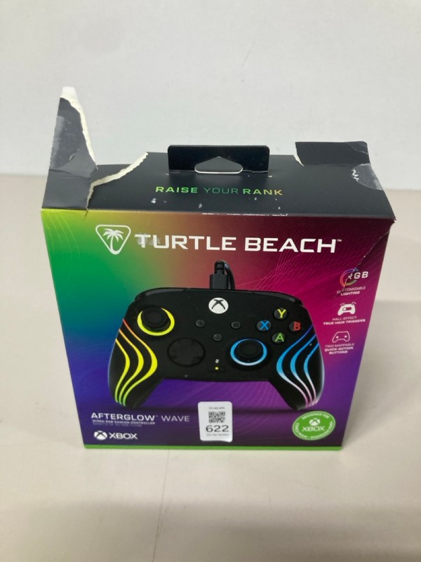 Lot 622  
            Nottingham SR1 - Delivery Only 

                
TURTLE BEACH AFTERGLOW WAVE WIRED RGB CONTROLLER (XBOX) - BLACK - ORIGINAL RRP - ...