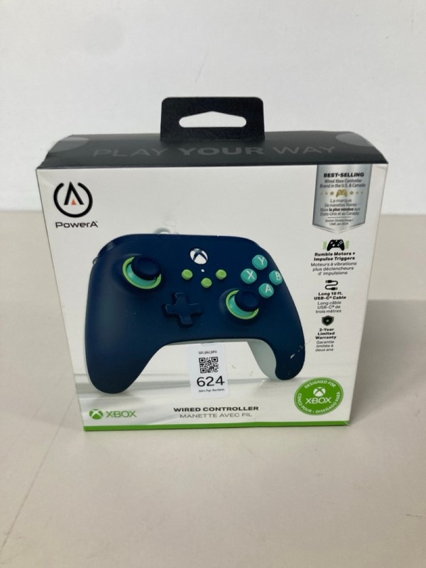 Lot 624  
            Nottingham SR1 - Delivery Only 

                
XBOX POWER A WIRED CONTROLLER - NAVY - ORIGINAL RRP - £24.99