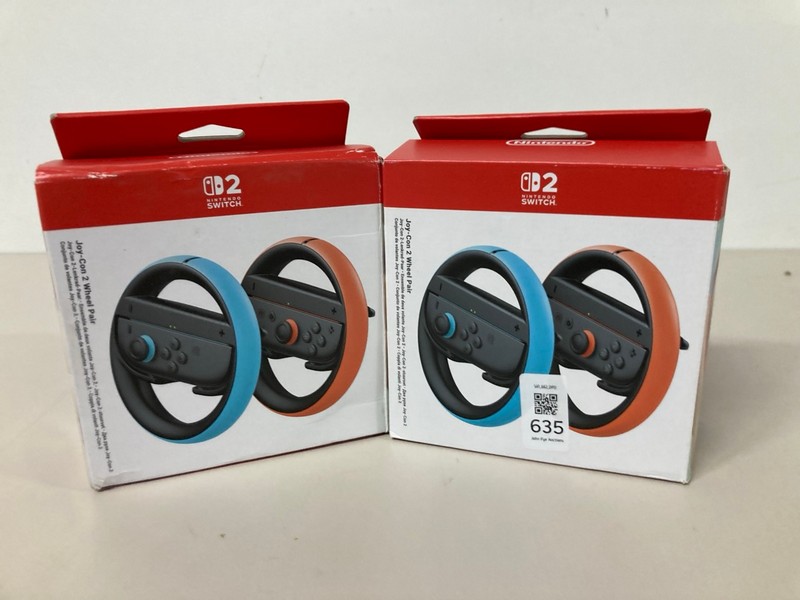Lot 635  
            Nottingham SR1 - Delivery Only 

                
2 X NINTENDO SWITCH 2 JOY-CON 2 WHEEL PAIRS