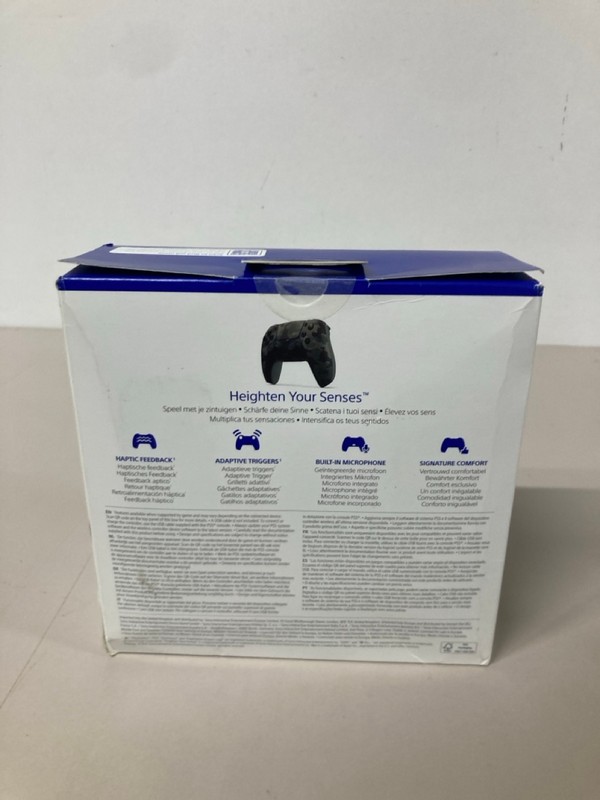 Lot 638  
            Nottingham SR1 - Delivery Only 

                
PLAYSTATION 5 DUAL SENSE WIRELESS CONTROLLER - GREY CAMO - ORIGINAL RRP - £74.99