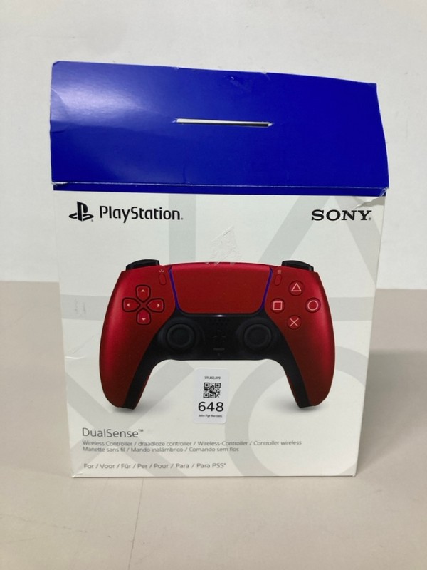 Lot 648  
            Nottingham SR1 - Delivery Only 

                
PLAYSTATION 5 DUAL SENSE WIRELESS CONTROLLER - VOLCANIC RED - ORIGINAL RRP - £74.99