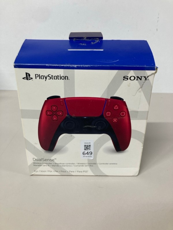 Lot 649  
            Nottingham SR1 - Delivery Only 

                
PLAYSTATION 5 DUAL SENSE WIRELESS CONTROLLER - VOLCANIC RED - ORIGINAL RRP - £74.99