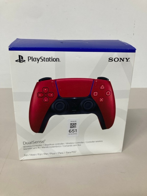 Lot 651  
            Nottingham SR1 - Delivery Only 

                
PLAYSTATION 5 DUAL SENSE WIRELESS CONTROLLER - VOLCANIC RED - ORIGINAL RRP - £74.99
