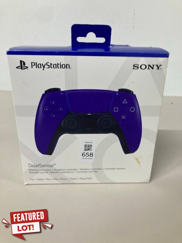 Lot 658  
            Nottingham SR1 - Delivery Only 

                
PLAYSTATION 5 DUAL SENSE WIRELESS CONTROLLER - GALACTIC PURPLE - ORIGINAL RRP - £...