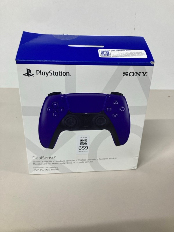 Lot 659  
            Nottingham SR1 - Delivery Only 

                
PLAYSTATION 5 DUAL SENSE WIRELESS CONTROLLER - GALACTIC PURPLE - ORIGINAL RRP - £...