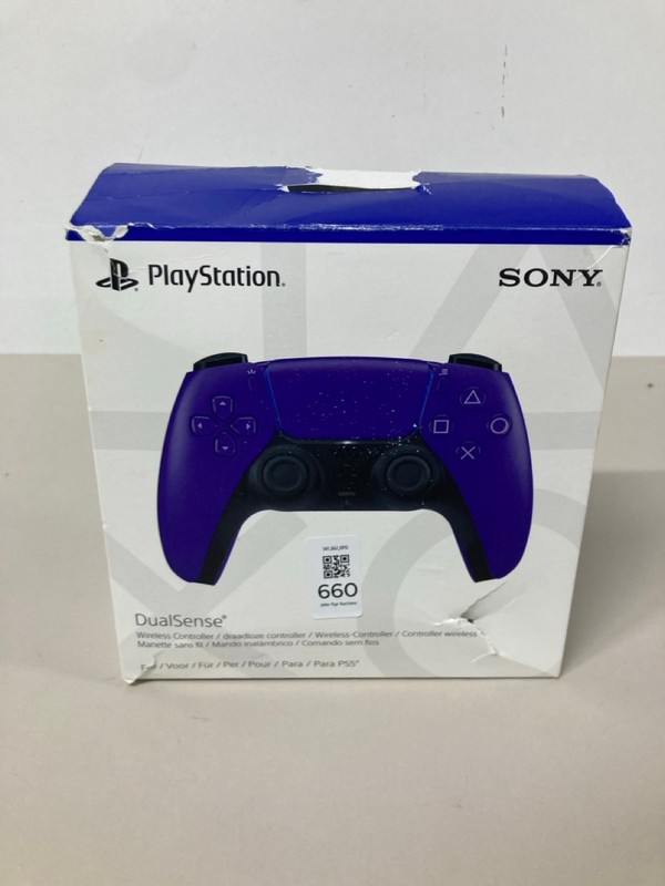 Lot 660  
            Nottingham SR1 - Delivery Only 

                
PLAYSTATION 5 DUAL SENSE WIRELESS CONTROLLER - GALACTIC PURPLE - ORIGINAL RRP - £...