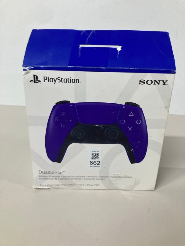 Lot 662  
            Nottingham SR1 - Delivery Only 

                
PLAYSTATION 5 DUAL SENSE WIRELESS CONTROLLER - GALACTIC PURPLE - ORIGINAL RRP - £...