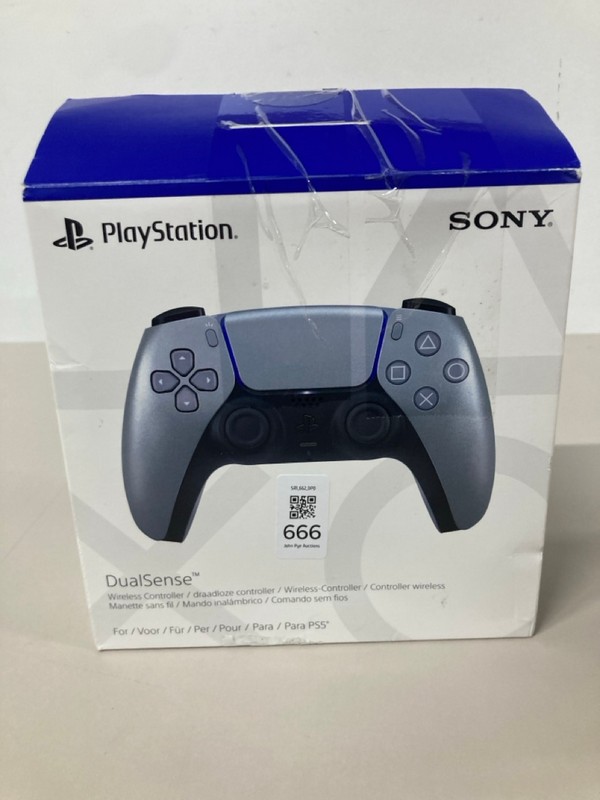 Lot 666  
            Nottingham SR1 - Delivery Only 

                
PLAYSTATION 5 DUAL SENSE WIRELESS CONTROLLER - STERLING SILVER - ORIGINAL RRP - £...