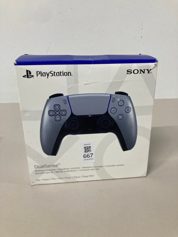 Lot 667  
            Nottingham SR1 - Delivery Only 

                
PLAYSTATION 5 DUAL SENSE WIRELESS CONTROLLER - STERLING SILVER - ORIGINAL RRP - £...