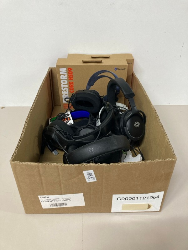 Lot 675  
            Nottingham SR1 - Delivery Only 

                
BOX OF VARIOUS GAMING HEADSETS