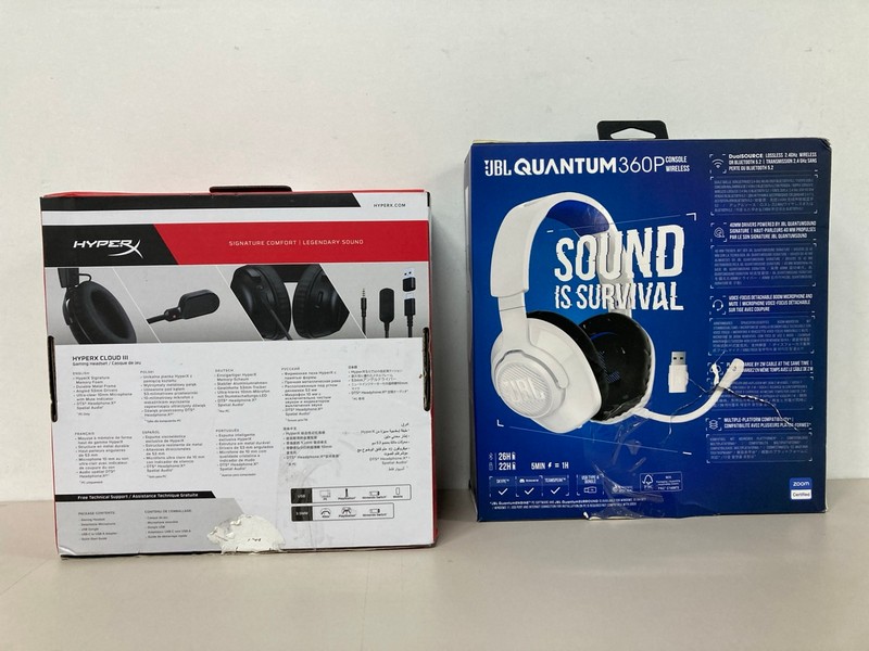 Lot 682  
            Nottingham SR1 - Delivery Only 

                
2 X GAMING HEADSETS INC. HYPER X CLOUD III WIRELESS GAMING HEADSET - ORIGINAL RRP...