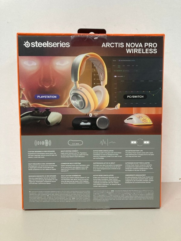 Lot 686  
            Nottingham SR1 - Delivery Only 

                
STEELSERIES ARCTIS NOVA PRO WIRELESS GAMING HEADSET (PLAYSTATION & PC) - ORIGINAL...