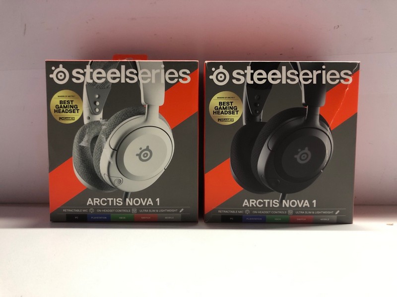 Lot 690  
            Nottingham SR1 - Delivery Only 

                
2 X STEELSERIES ARCTIS NOVA 1 GAMING HEADSET (PLAYSTATION, XBOX & PC) - ORIGINAL ...