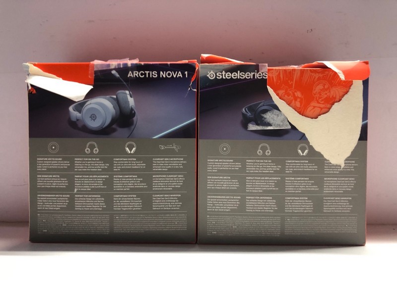 Lot 691  
            Nottingham SR1 - Delivery Only 

                
2 X STEELSERIES ARCTIS NOVA 1 GAMING HEADSET (PLAYSTATION, XBOX & PC) - ORIGINAL ...