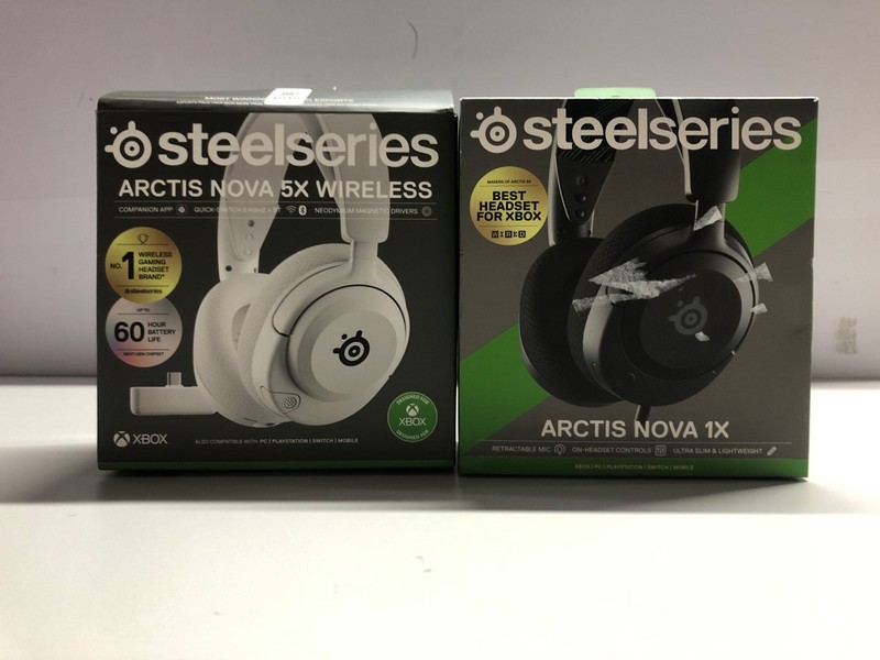 Lot 695  
            Nottingham SR1 - Delivery Only 

                
2 X STEELSERIES HEADSETS INC. ARCTIS NOVA 5X WIRELESS GAMING HEADSET (XBOX)