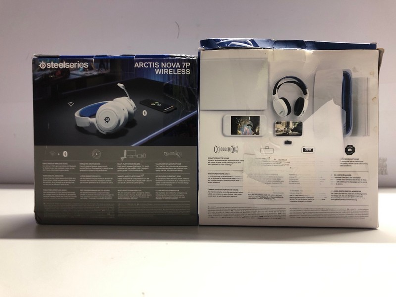 Lot 697  
            Nottingham SR1 - Delivery Only 

                
2 X STEELSERIES HEADSETS INC. ARCTIS NOVA 7P WIRELESS GAMING HEADSET (PLAYSTATION)